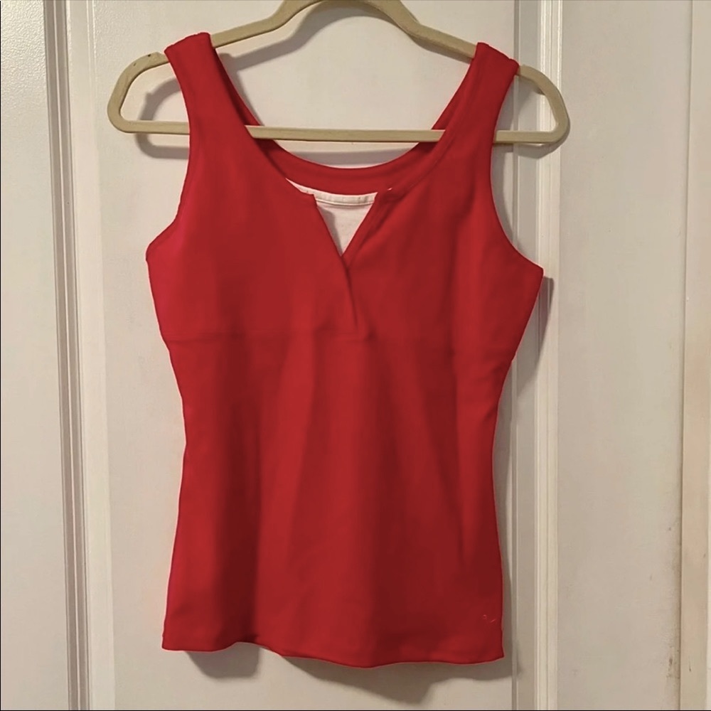Athletic Works Red Sleeveless Tank Top w: white Sports Bra S